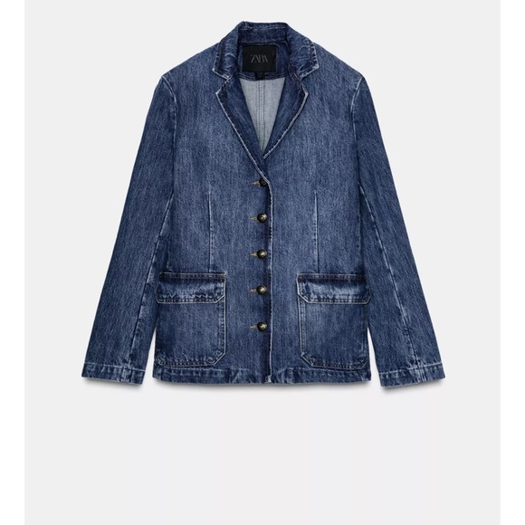 Denim Jacket with Faux Fur Collar - Picture 2 of 7